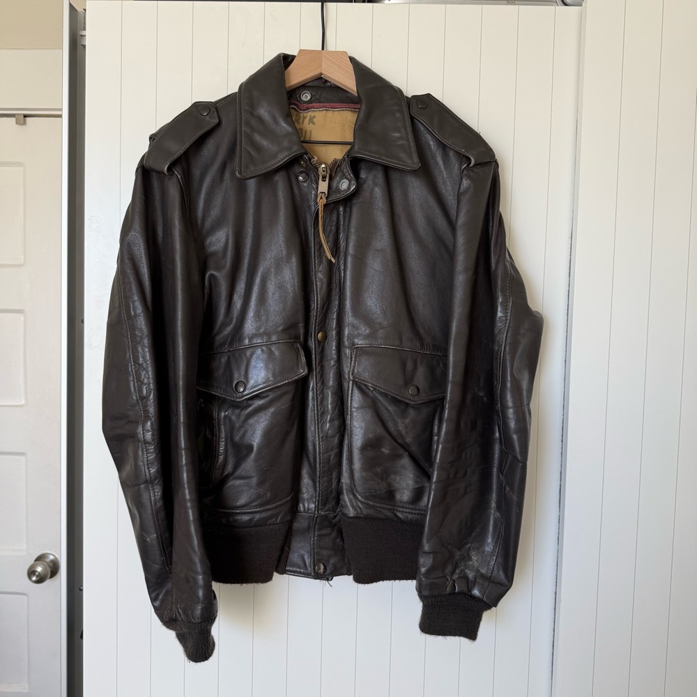 schott’s brown flight vintage Leather Jacket
